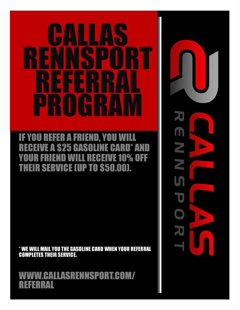 CALLAS RENNSPORT REFERRAL PROGRAM